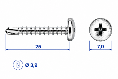 VIJAK DIN 7504 N 3,9x25